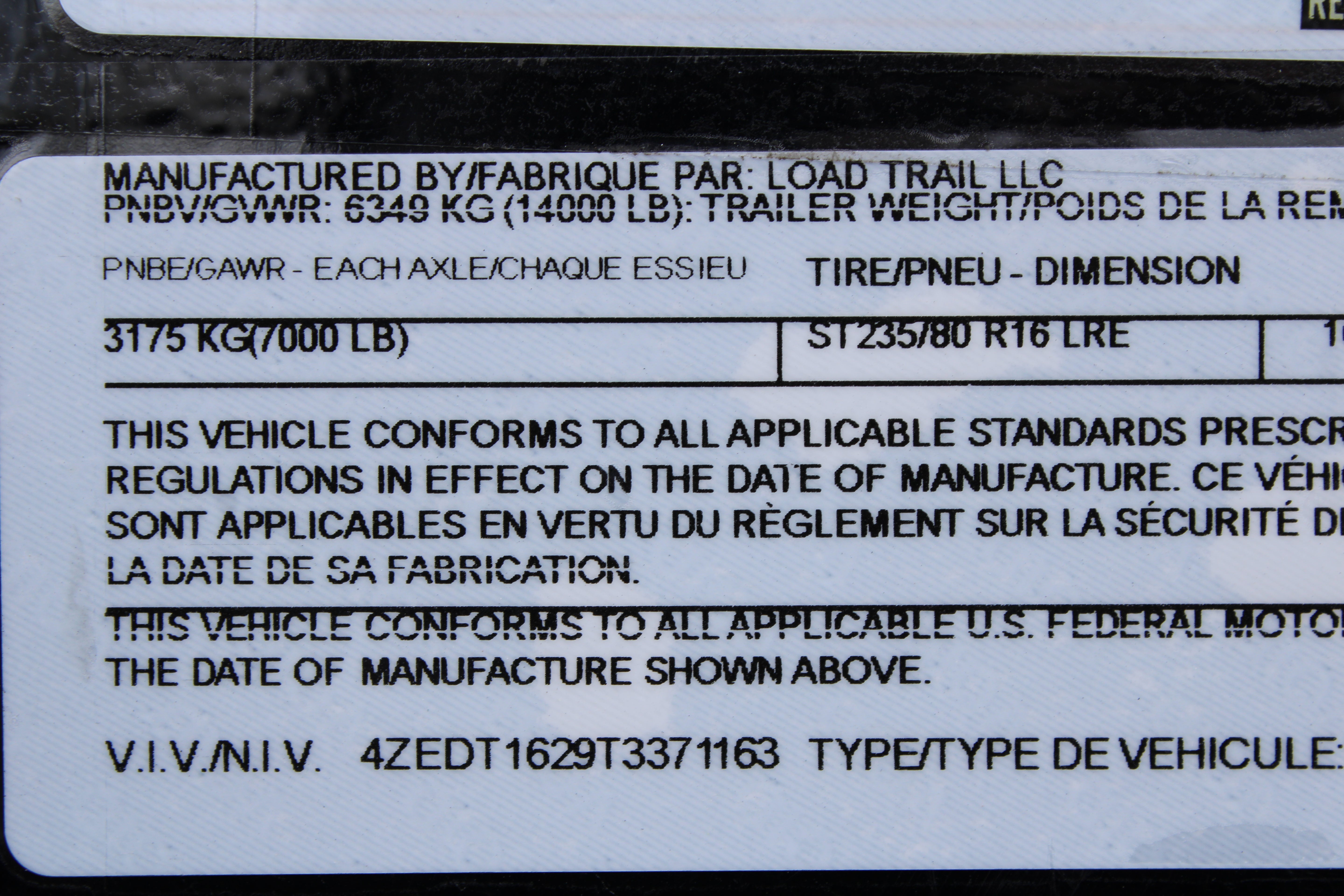 Loadtrail Dump Trailer 14'