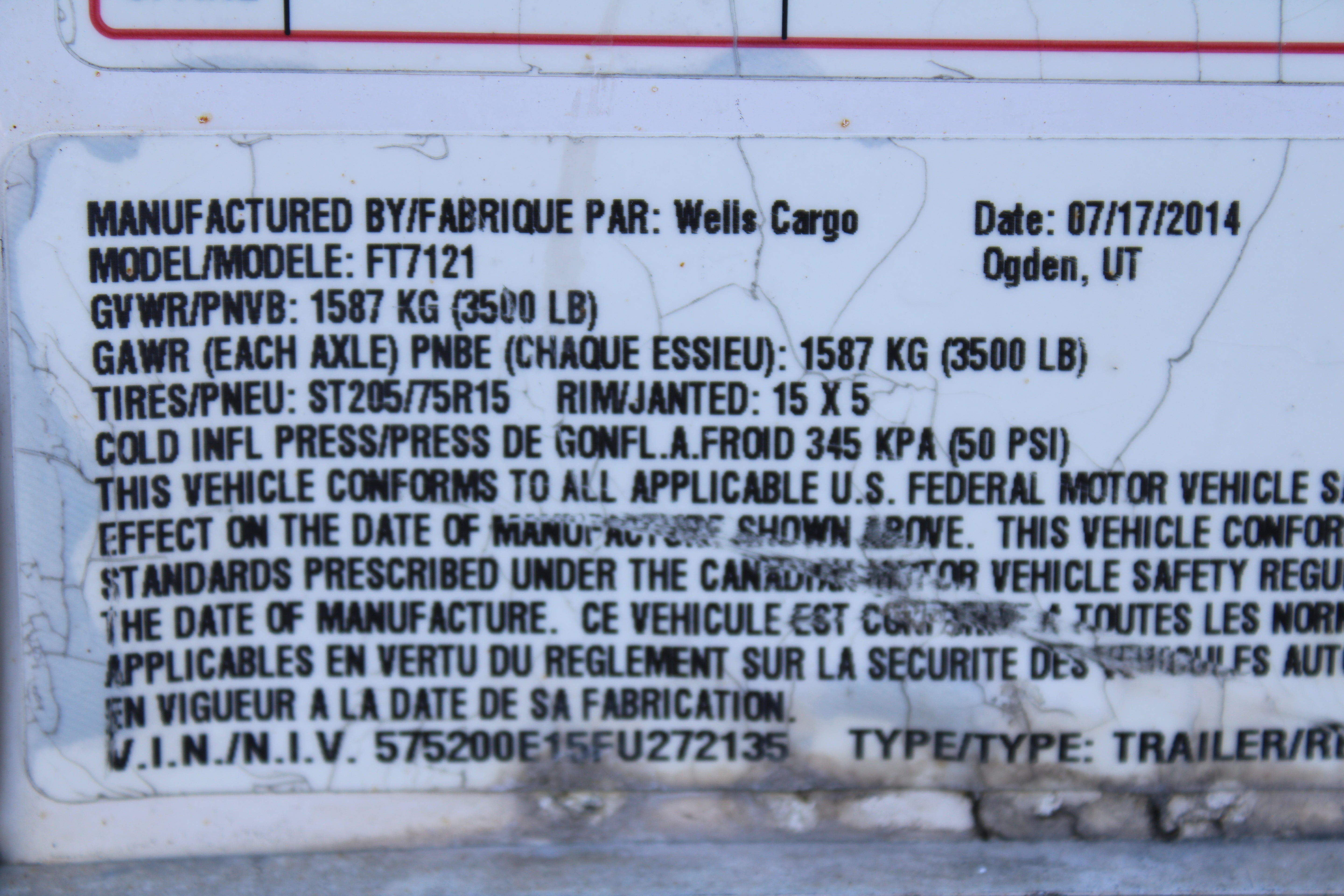 Wells Cargo 7 x 12 Deluxe Enclosed Trailer