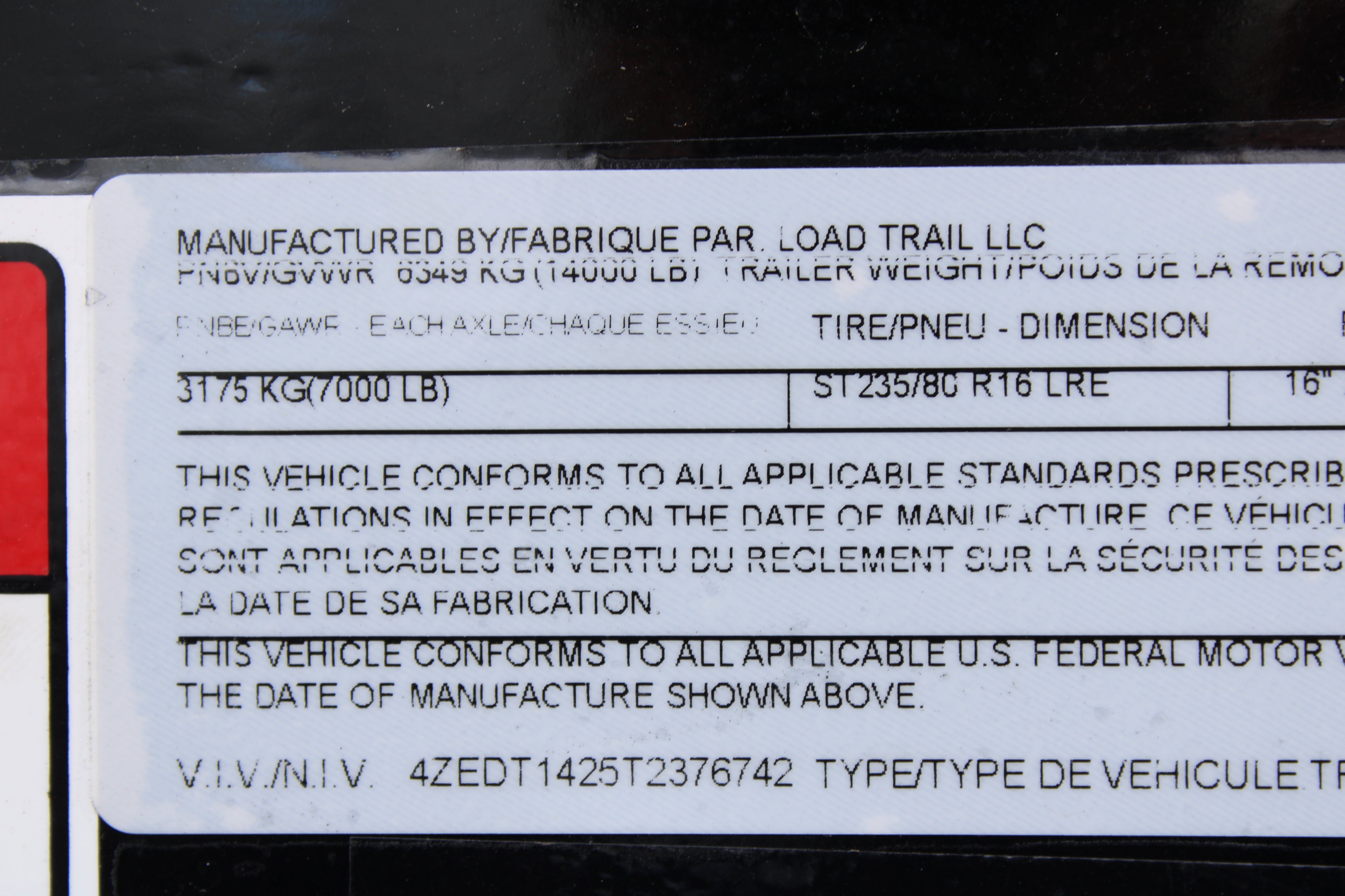 Loadtrail 83x14 Dump Trailer