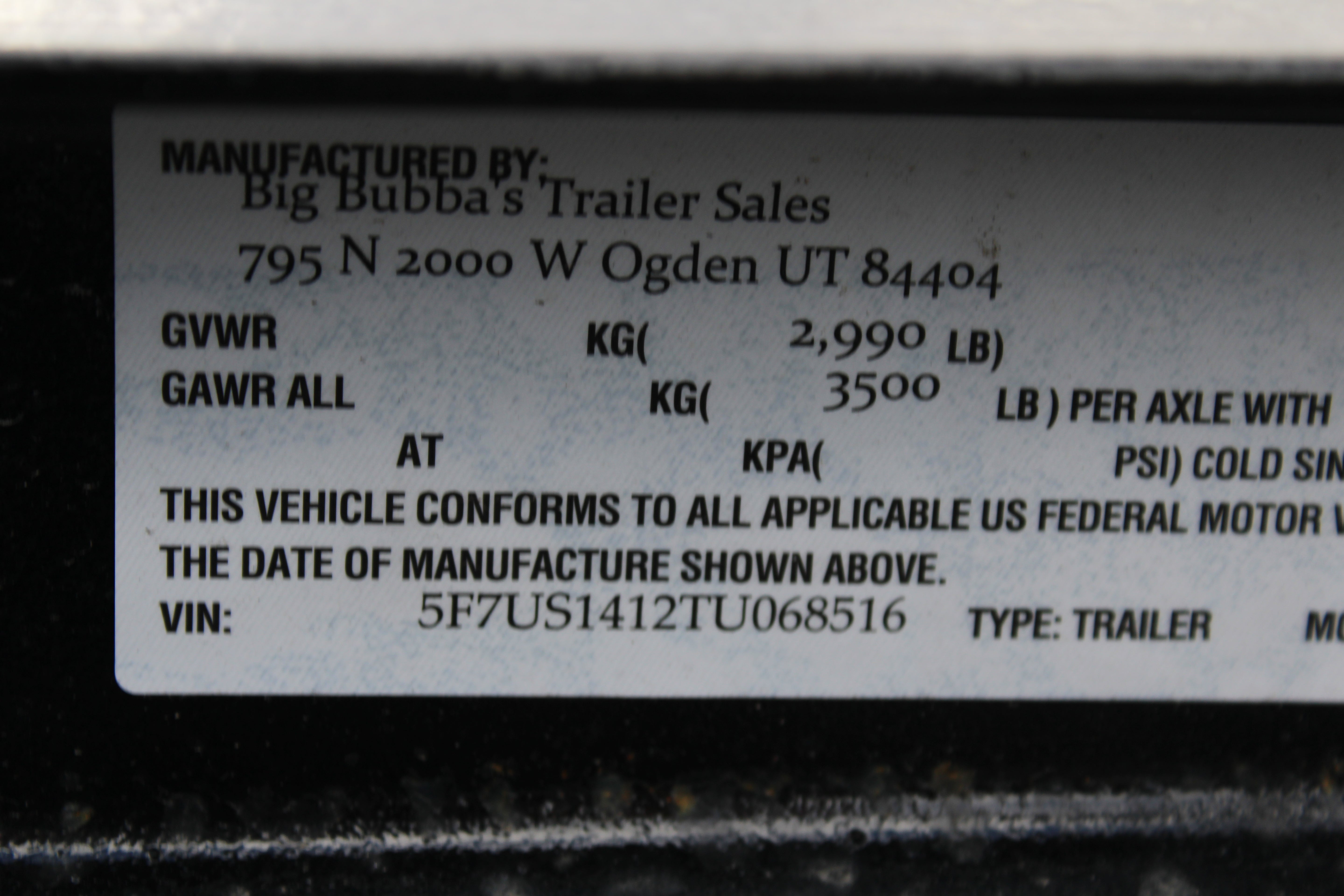 Big Bubba 7 x 14 Utility Trailer