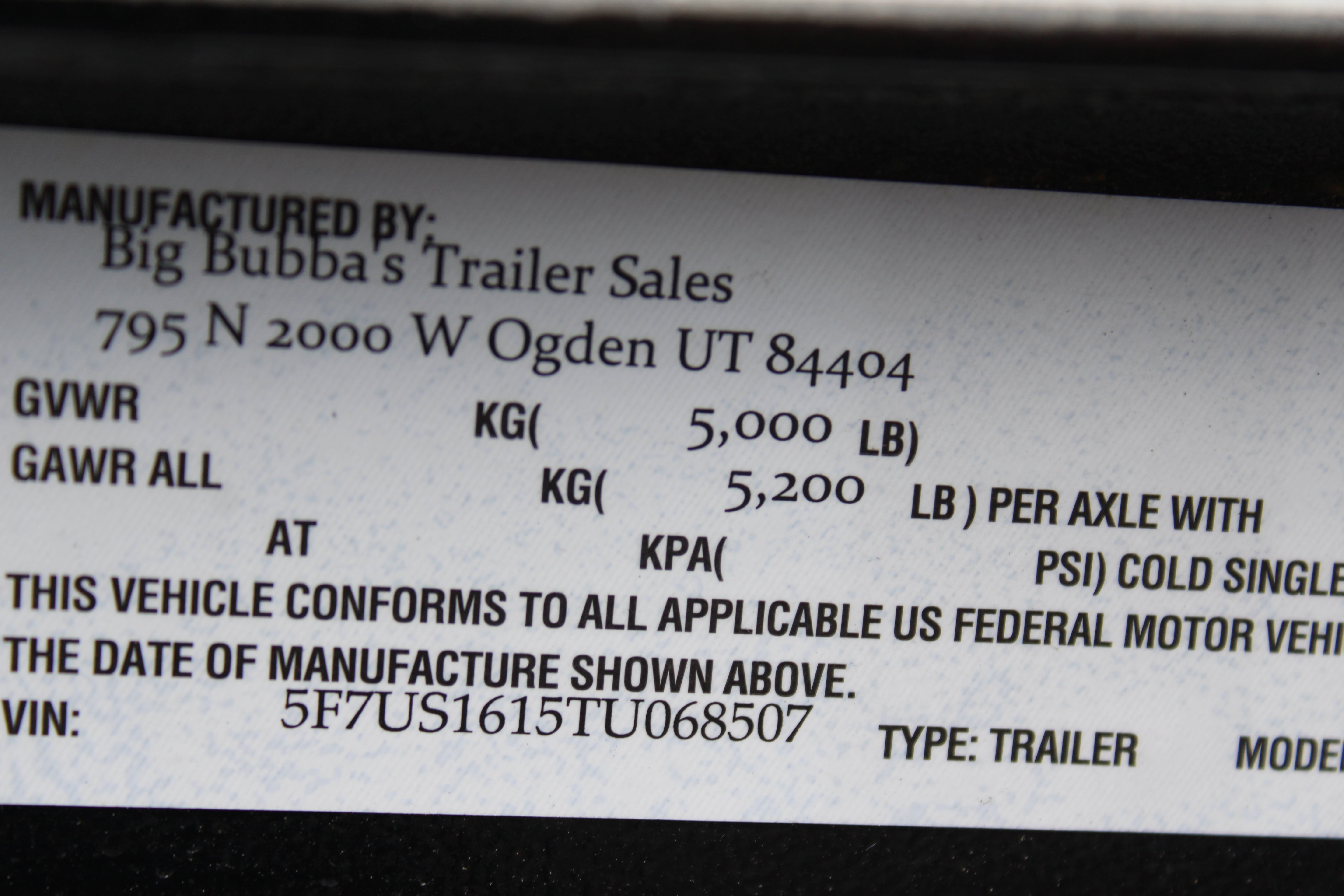 Big Bubba 7 x 16 Utility Trailer