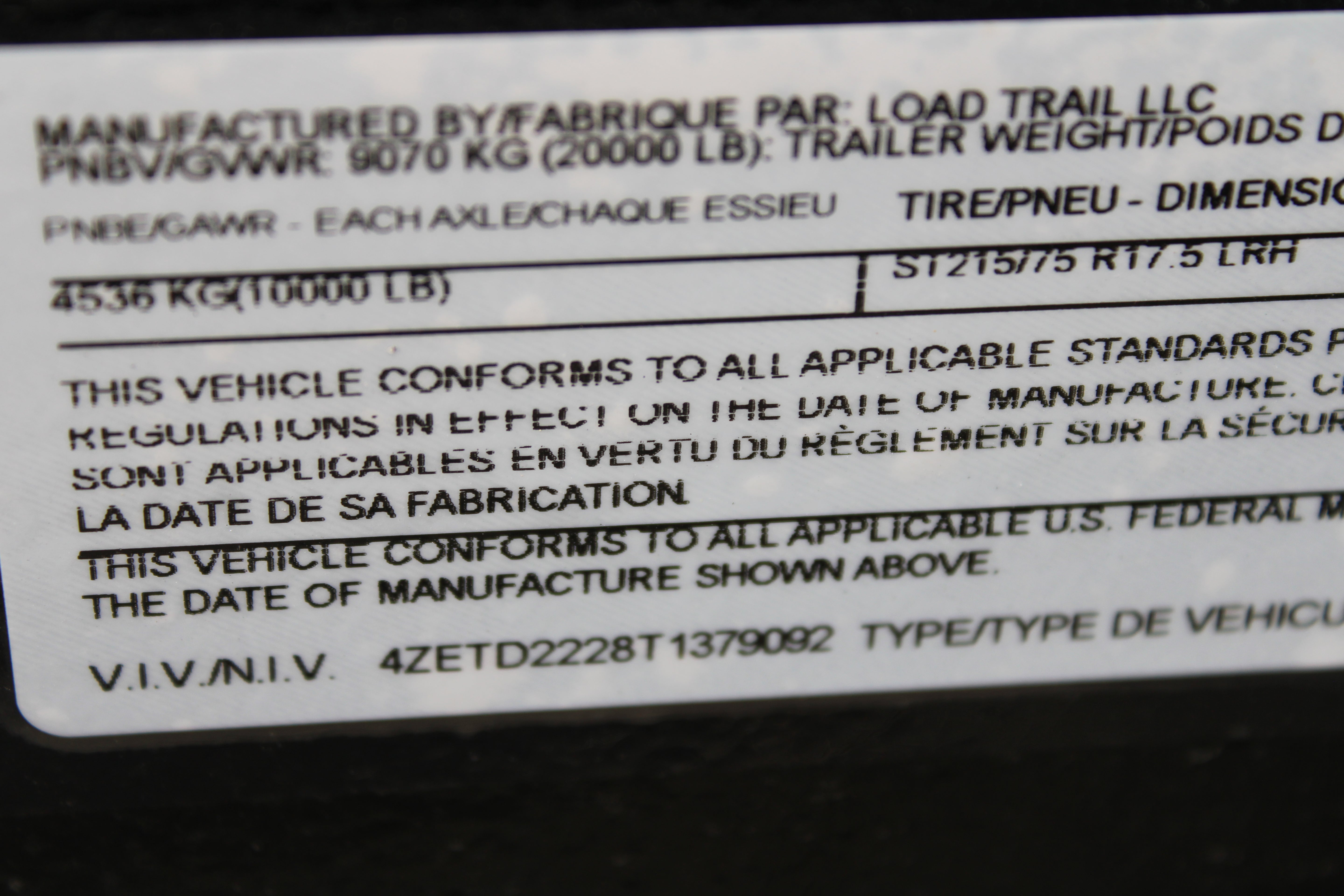 LoadTrail 22' Tilt Deck Trailer