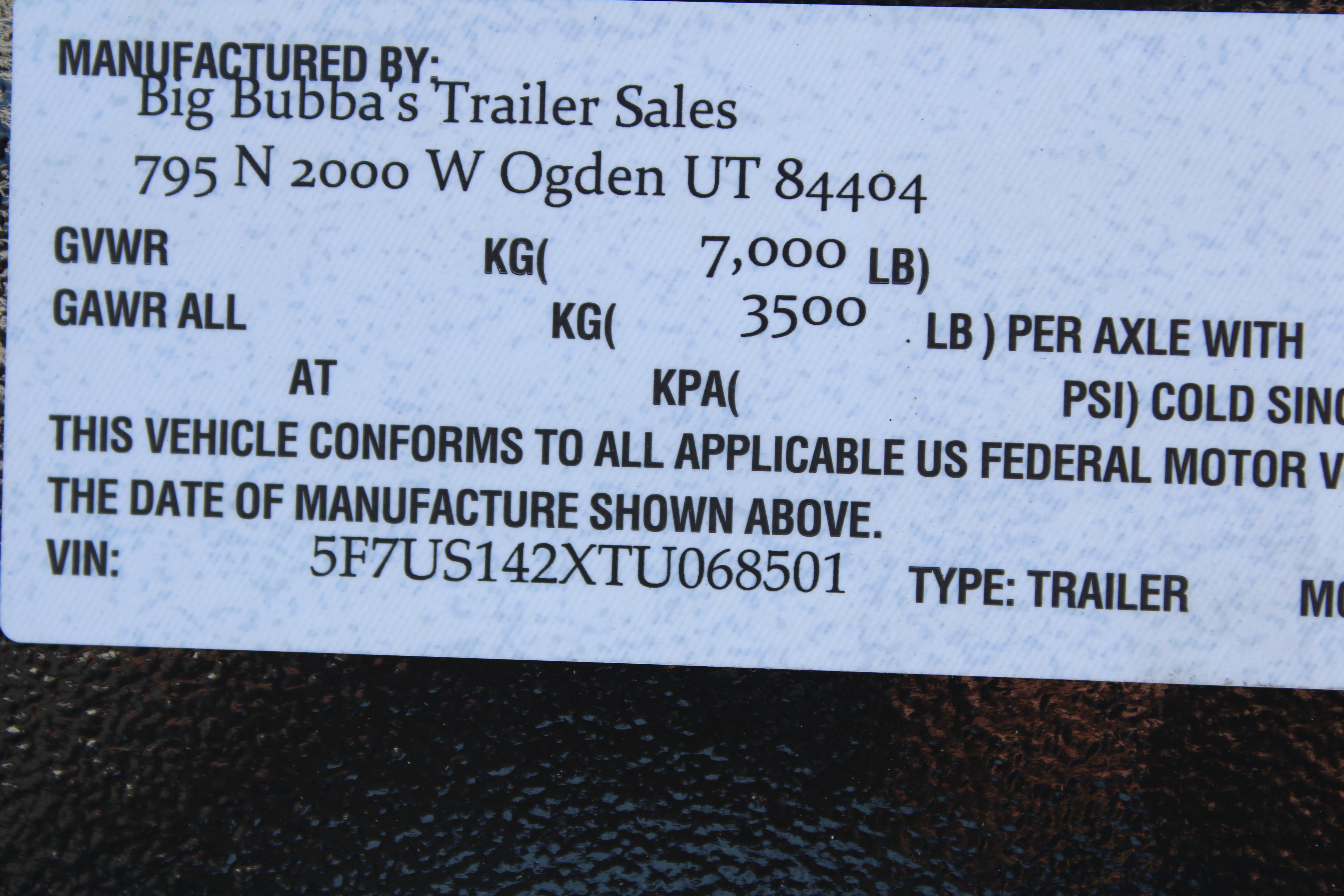 Big Bubba 7 x 14 Utility Trailer