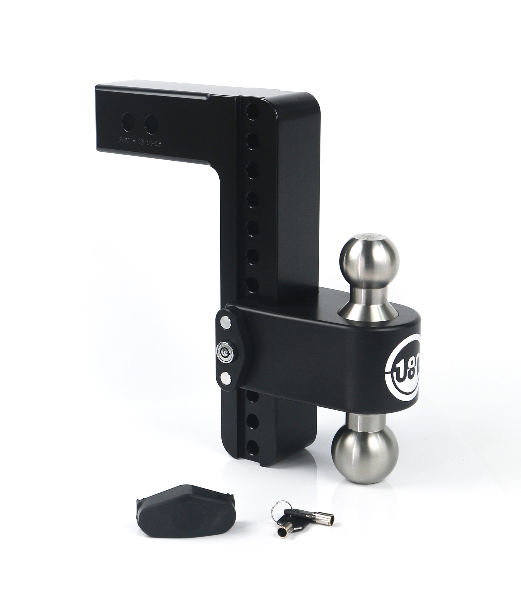 Weigh Safe Black Cerakote Aluminum Turnover Ball 10" Drop Hitch w/ 2.5" Shank- Stainless Steel