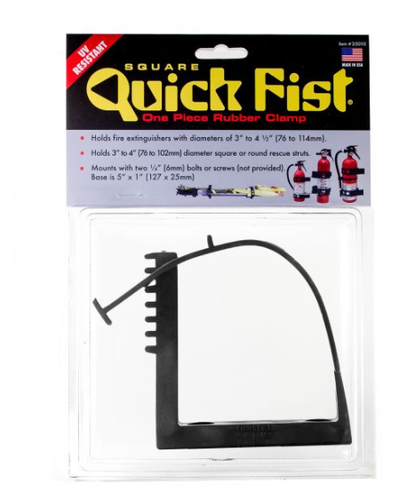 Square Quick Fist- Fire Extinguisher Rubber Clamp