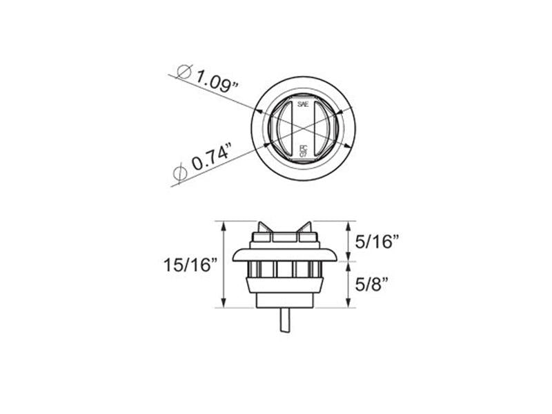 Optronics 3/4" Clear/Clear Utility Light