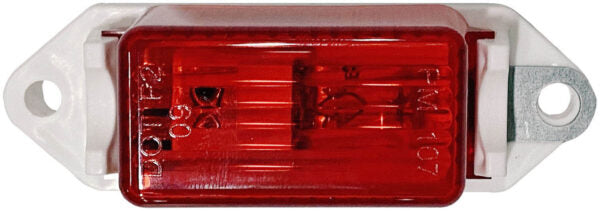 Peterson Incandescent Marker/Clearance Light Red - Rectangle White