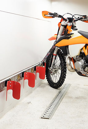 MotoPro HQ E-Track Motorcycle EZ Chock - Wall, Orange