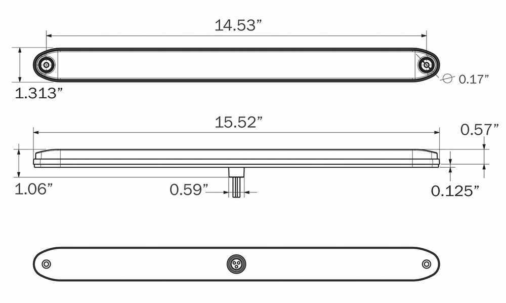 Optronics Red Identification Light Bar w/ White LED Utility Light - 17 Diodes - 15-1/2" x 1"