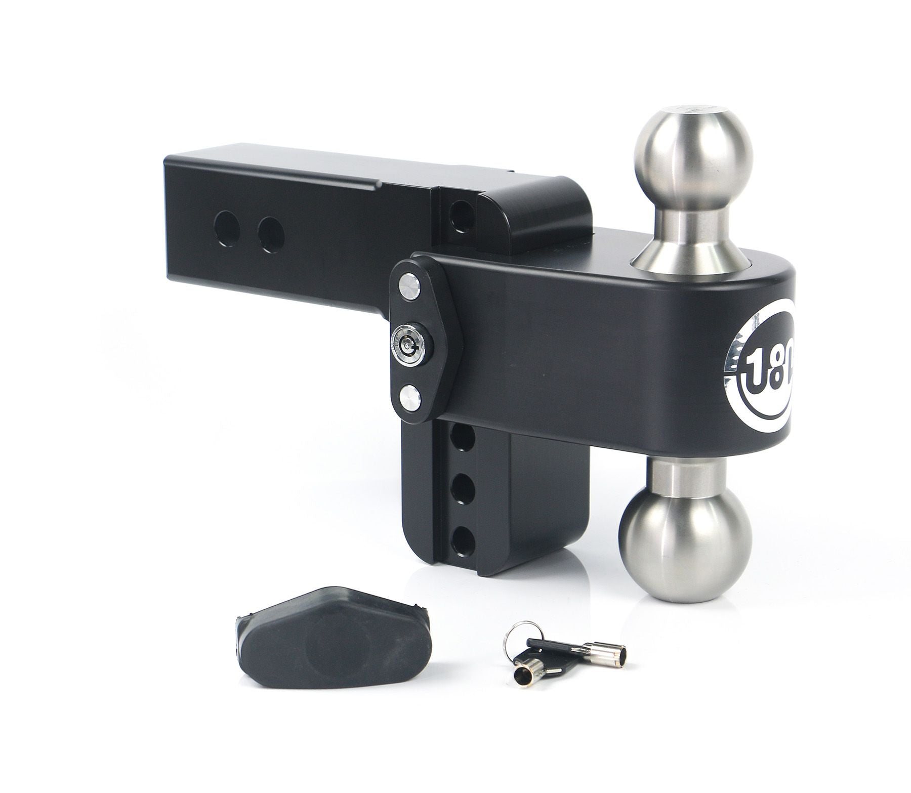 Weigh Safe Black Cerakote Aluminum Turnover Ball 4" Drop Hitch w/ 2.5" Shank- Stainless Steel