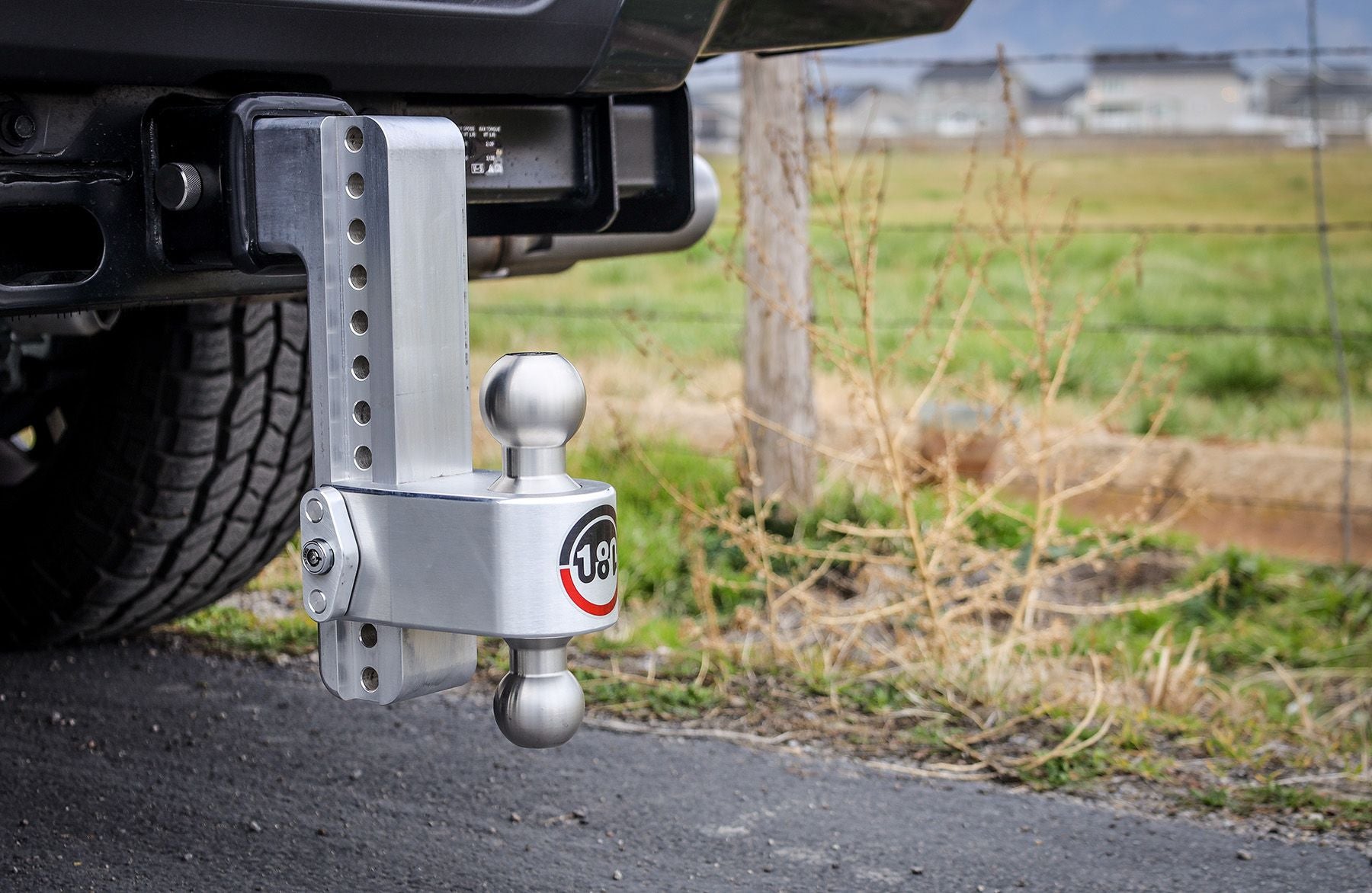 Weigh Safe Aluminum Turnover Ball  10" Drop Hitch w/ 3" Shank- Stainless Steel