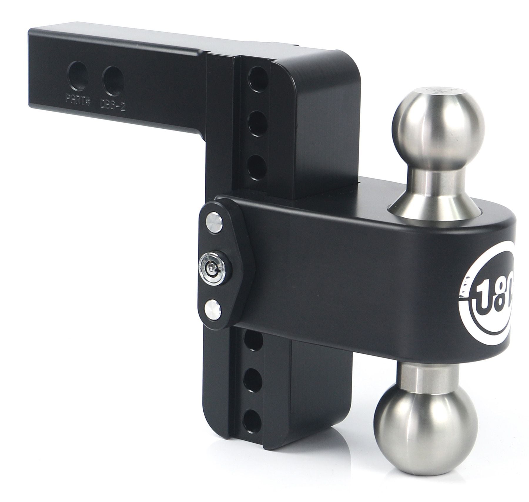 Weigh Safe Black Cerakote Aluminum Turnover Ball 6" Drop Hitch w/ 2" Shank- Stainless Steel