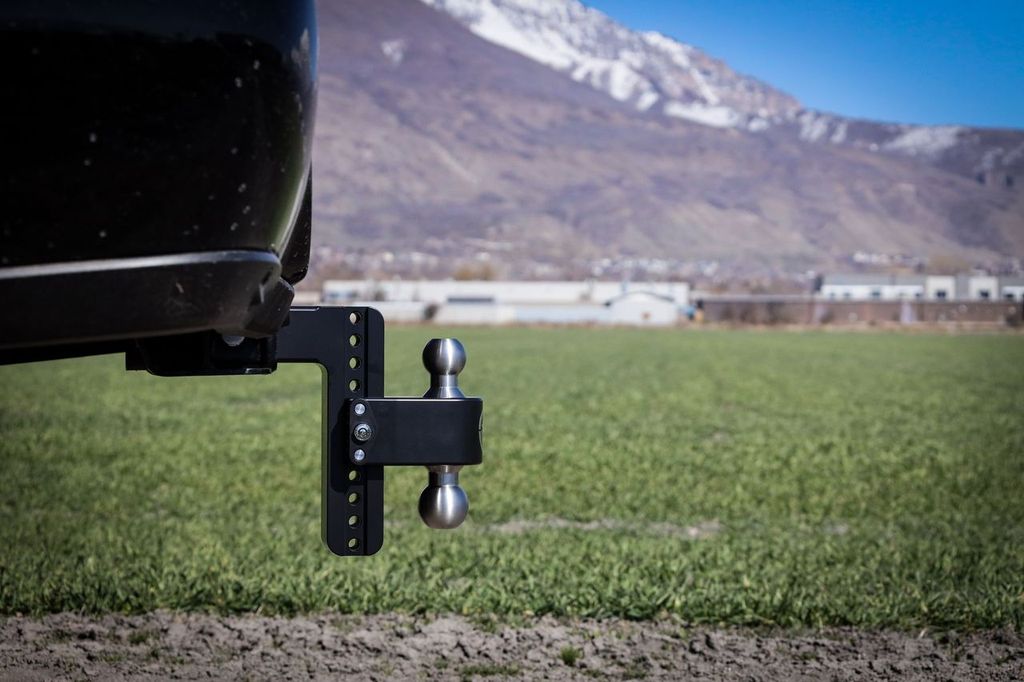 Weigh Safe Black Cerakote Aluminum Turnover Ball 8" Drop Hitch w/ 2.5" Shank- Stainless Steel