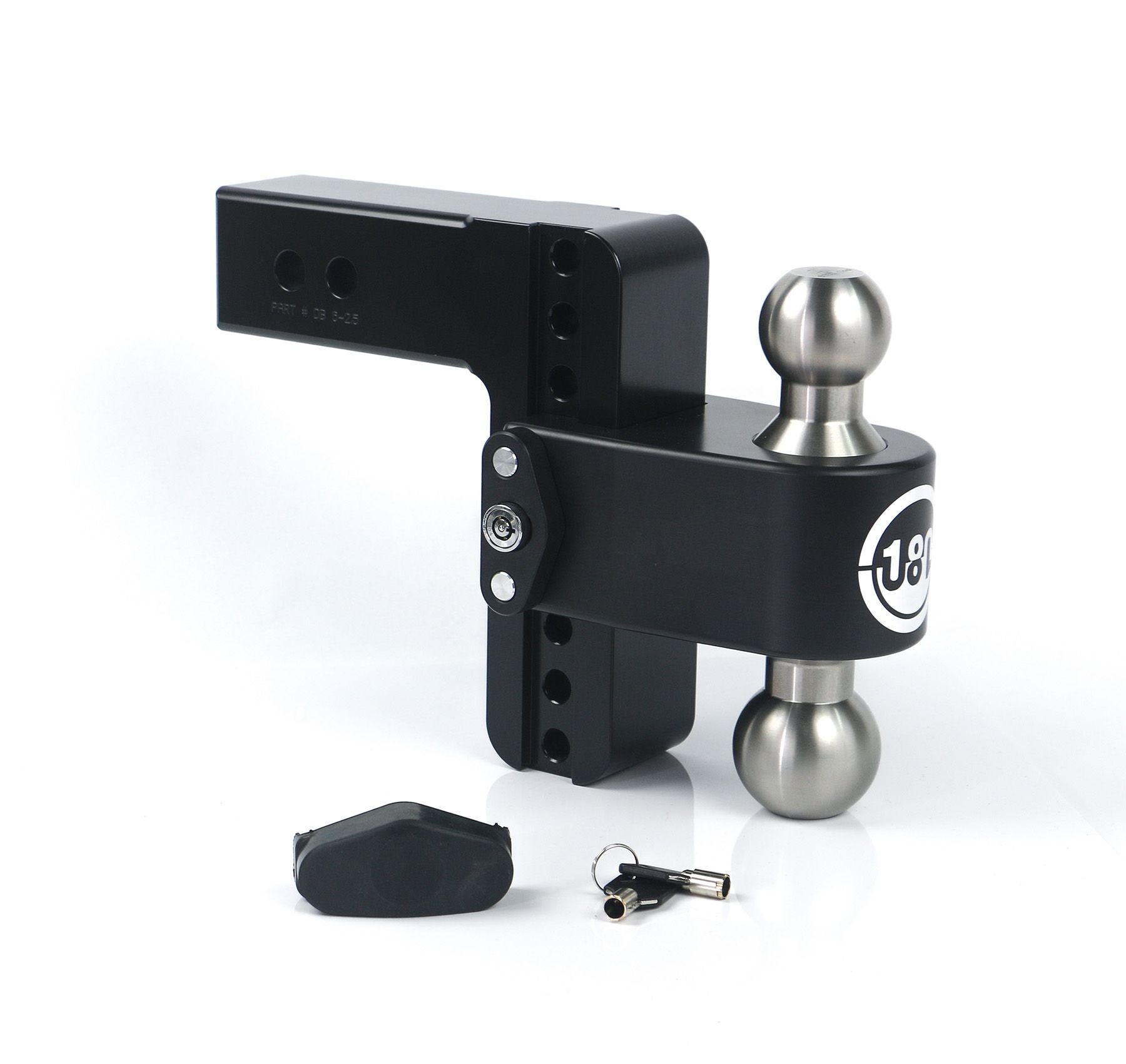 Weigh Safe Black Cerakote Aluminum Turnover Ball 6" Drop Hitch w/ 2.5" Shank- Stainless Steel